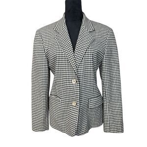Sisley Houndstooth Wool Blazer Jacket Made in Italy - Size S - Classic Elegance